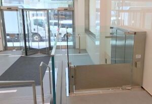 Wheelchair Lift made of glass and stainless steel