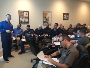 Mobility Elevator team doing OSHA training