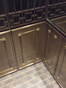 Floor and siding of residential elevator