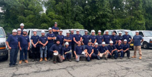 Group of the entire team during safety training